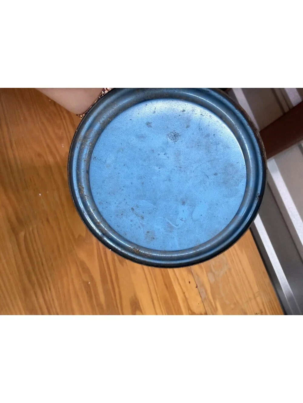 Vintage Blue Kerosene Oil Lantern Little Wizard Embossed Glass Rustic Farmhouse